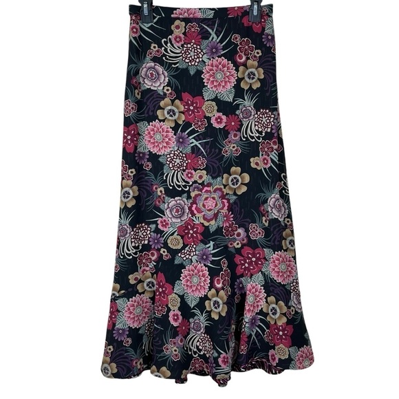 M.D.L. New York Reversible Whimsigoth Floral Chiffon Skirt Size Small - Picture 1 of 12